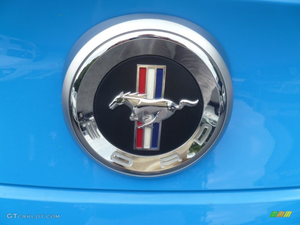 2010 Mustang V6 Premium Convertible - Grabber Blue / Saddle photo #7