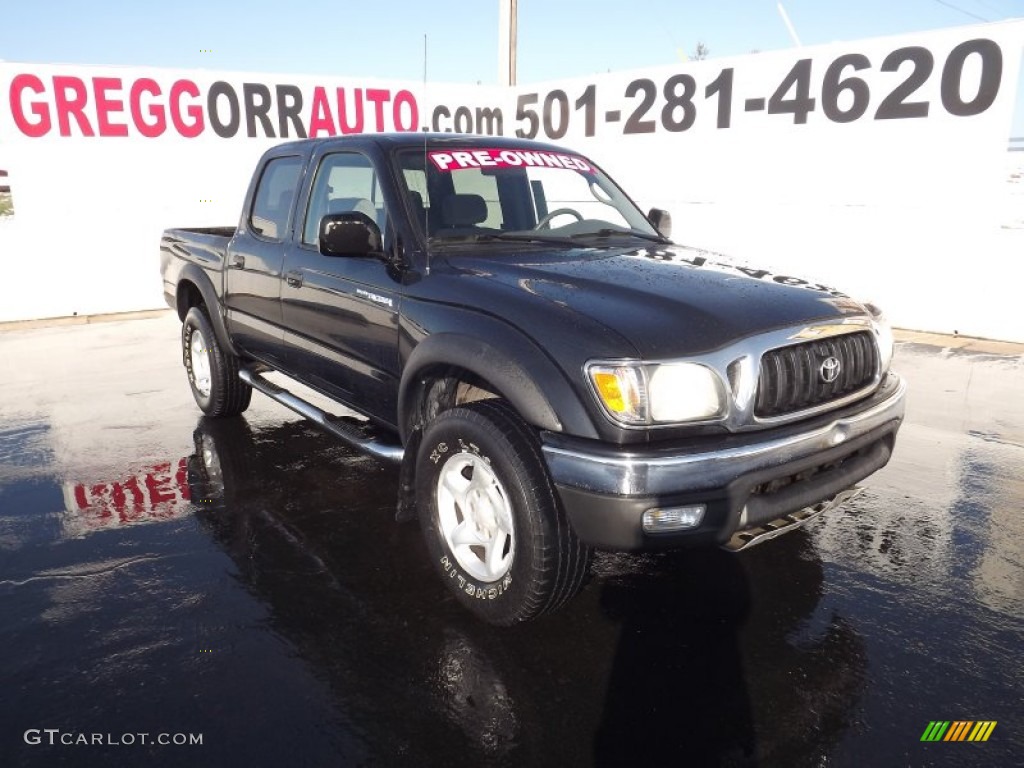 2004 Tacoma V6 Double Cab 4x4 - Black Sand Pearl / Oak photo #1