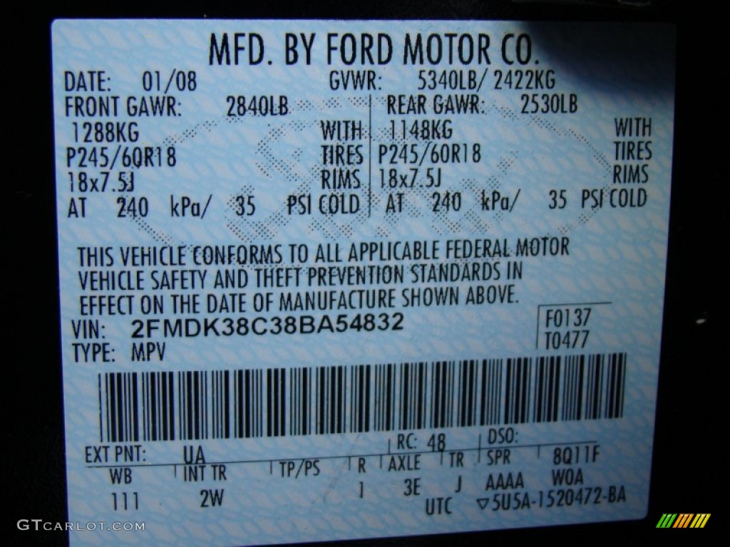 2008 Edge Color Code UA for Black Photo #57604144