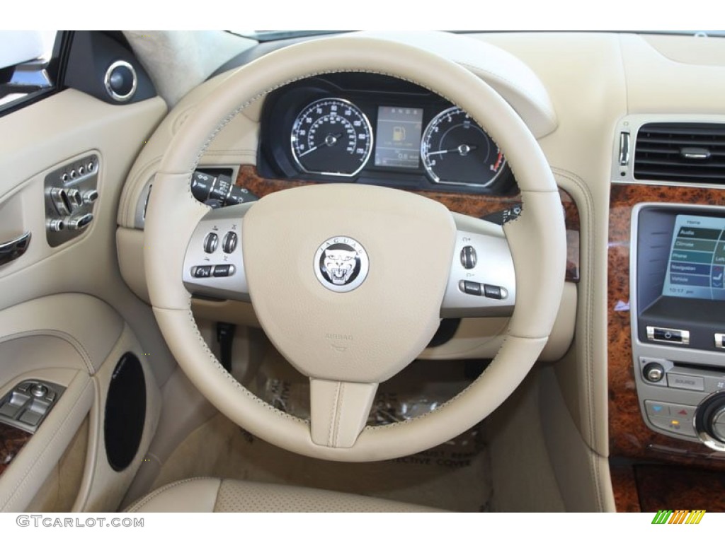 2011 Jaguar XK XK Convertible Caramel/Caramel Steering Wheel Photo #57608523