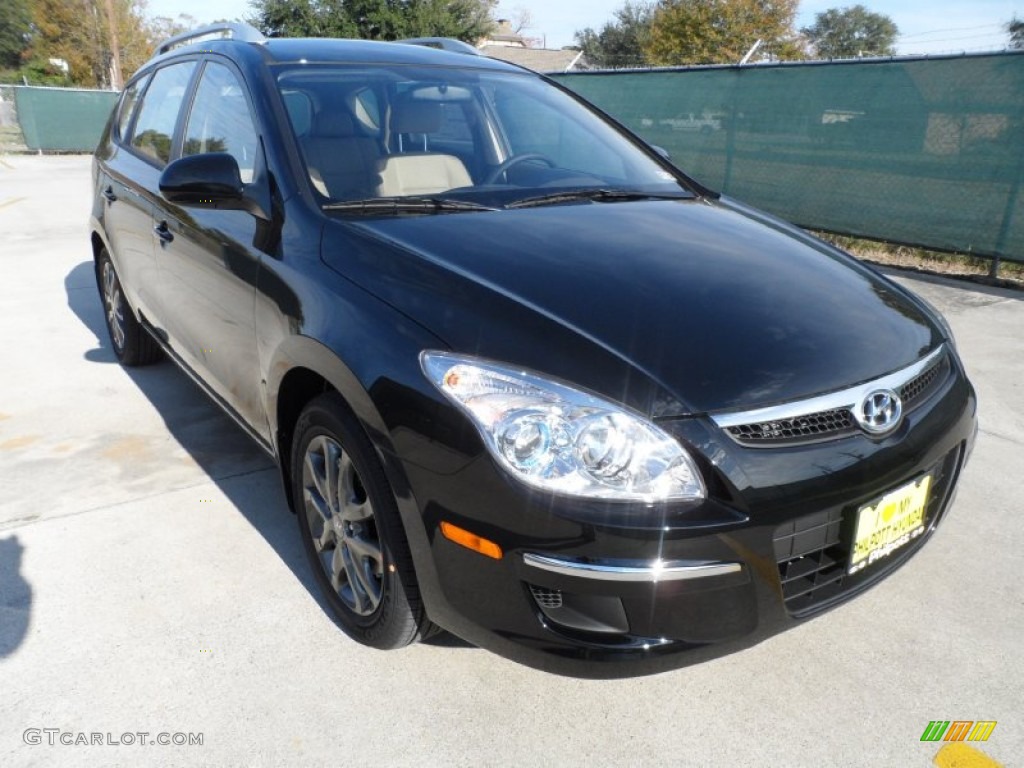 2012 Elantra GLS Touring - Black Noir Pearl / Beige photo #1