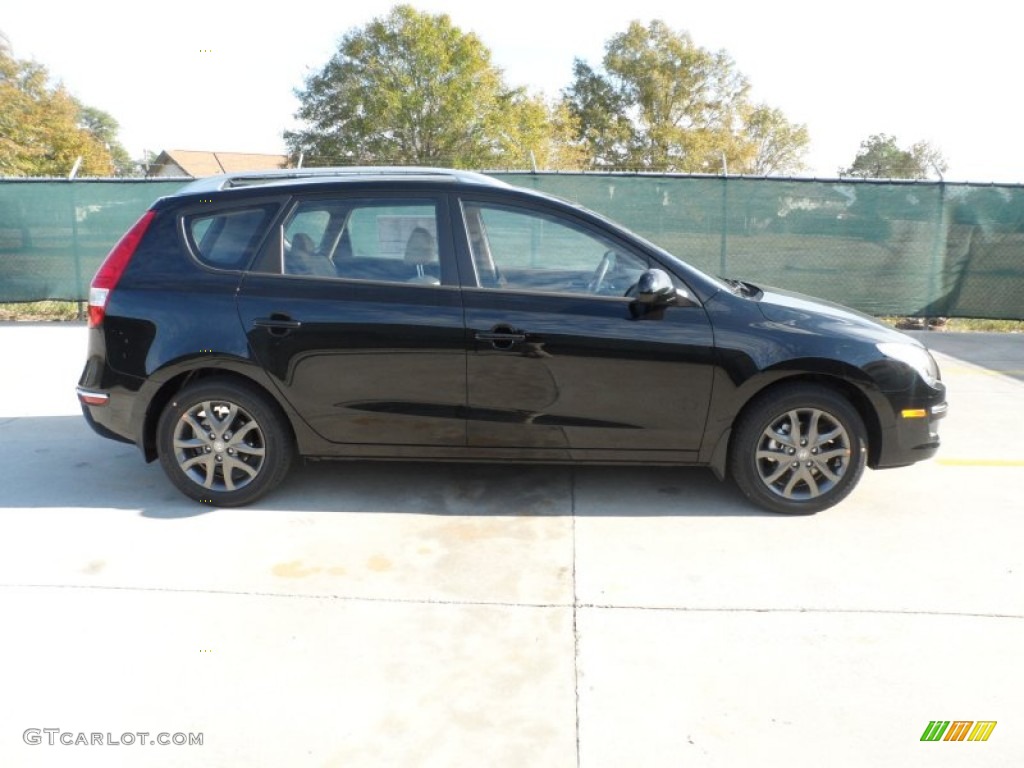 2012 Elantra GLS Touring - Black Noir Pearl / Beige photo #2