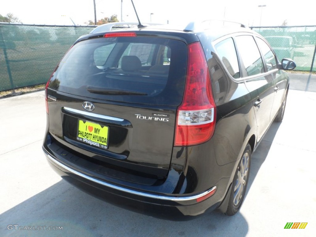 2012 Elantra GLS Touring - Black Noir Pearl / Beige photo #3
