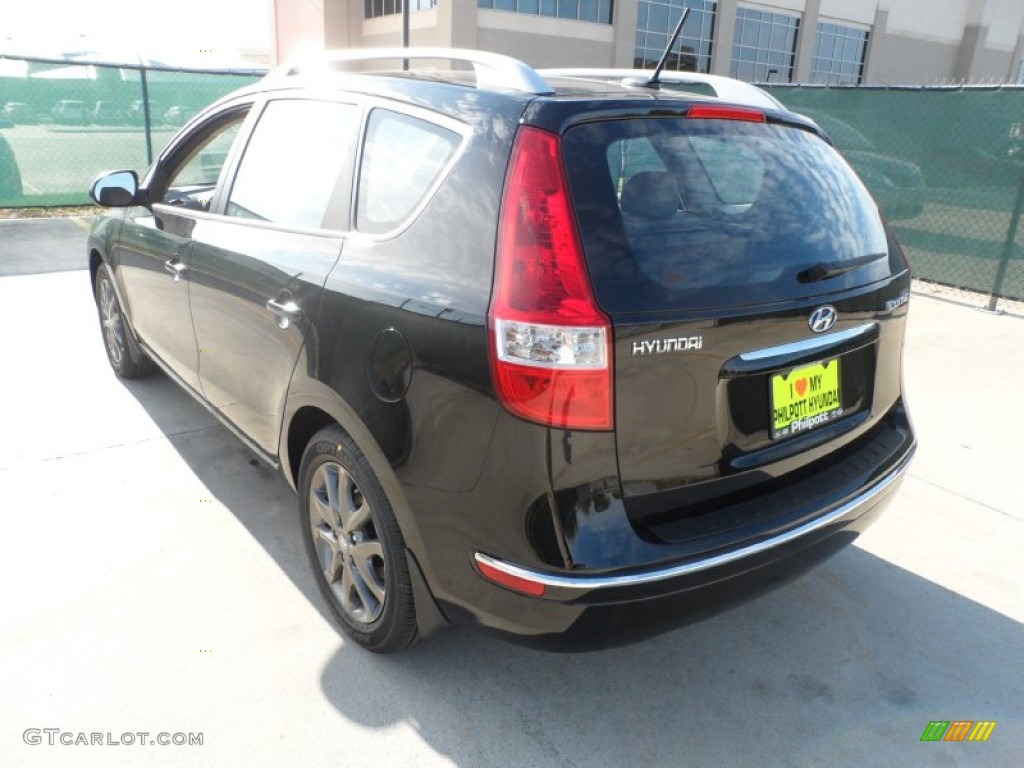 2012 Elantra GLS Touring - Black Noir Pearl / Beige photo #5