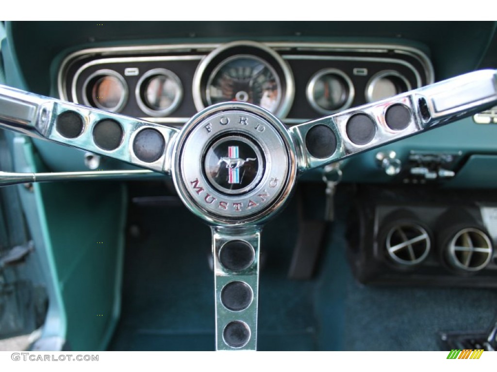 1966 Ford Mustang Coupe Turquoise Steering Wheel Photo #57613006