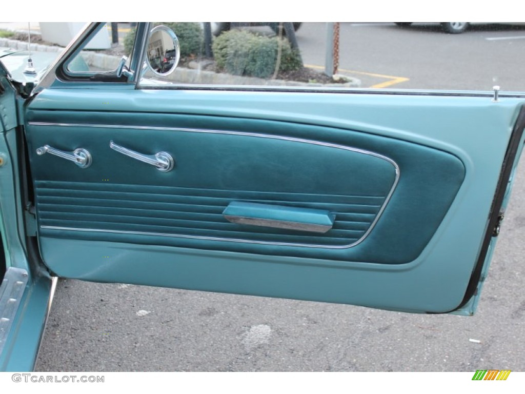 1966 Ford Mustang Coupe Turquoise Door Panel Photo #57613034