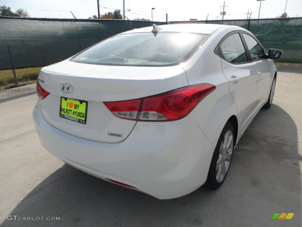 2012 Elantra Limited - Shimmering White / Beige photo #3
