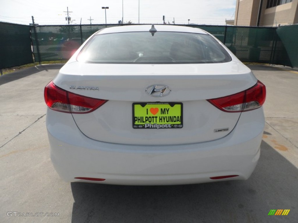 2012 Elantra Limited - Shimmering White / Beige photo #4