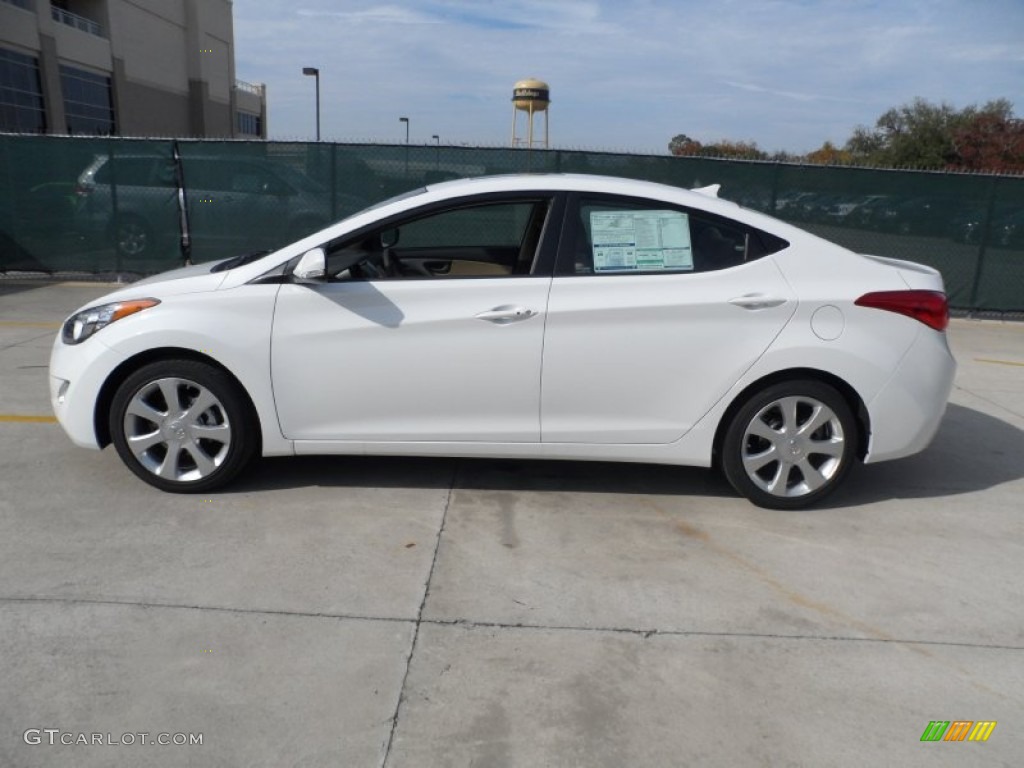 2012 Elantra Limited - Shimmering White / Beige photo #6