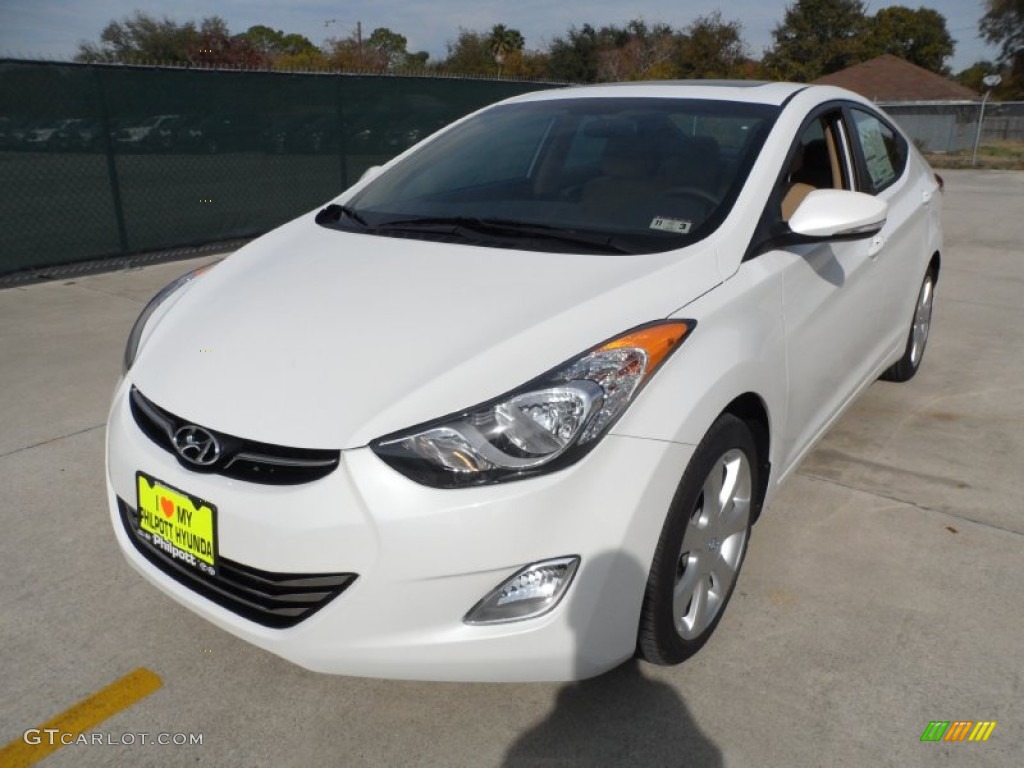 2012 Elantra Limited - Shimmering White / Beige photo #7