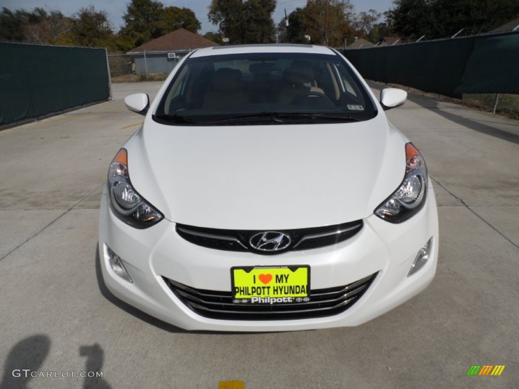 2012 Elantra Limited - Shimmering White / Beige photo #8
