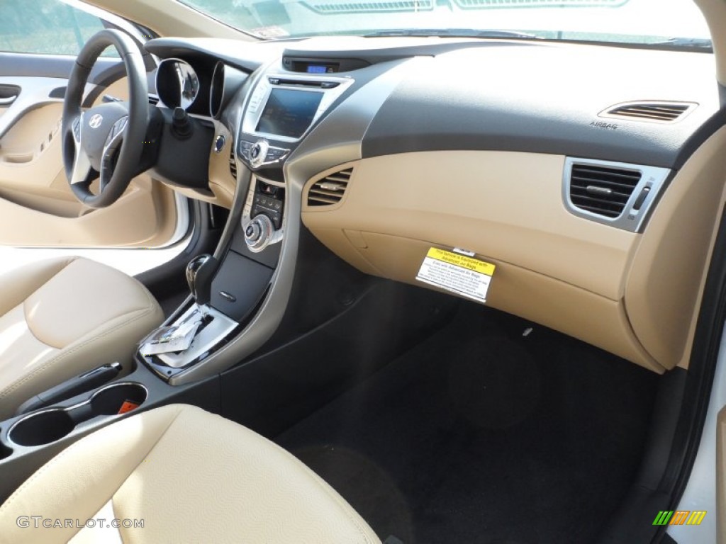 2012 Elantra Limited - Shimmering White / Beige photo #20