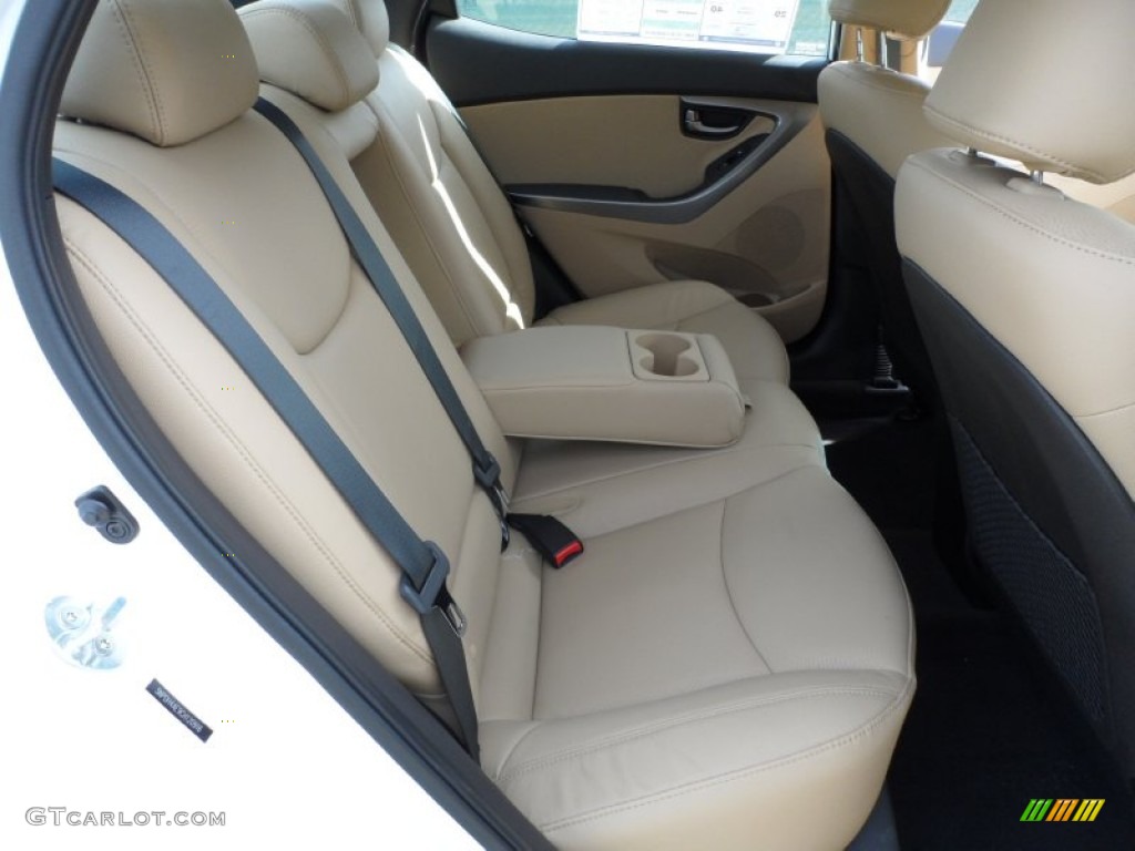 2012 Elantra Limited - Shimmering White / Beige photo #22