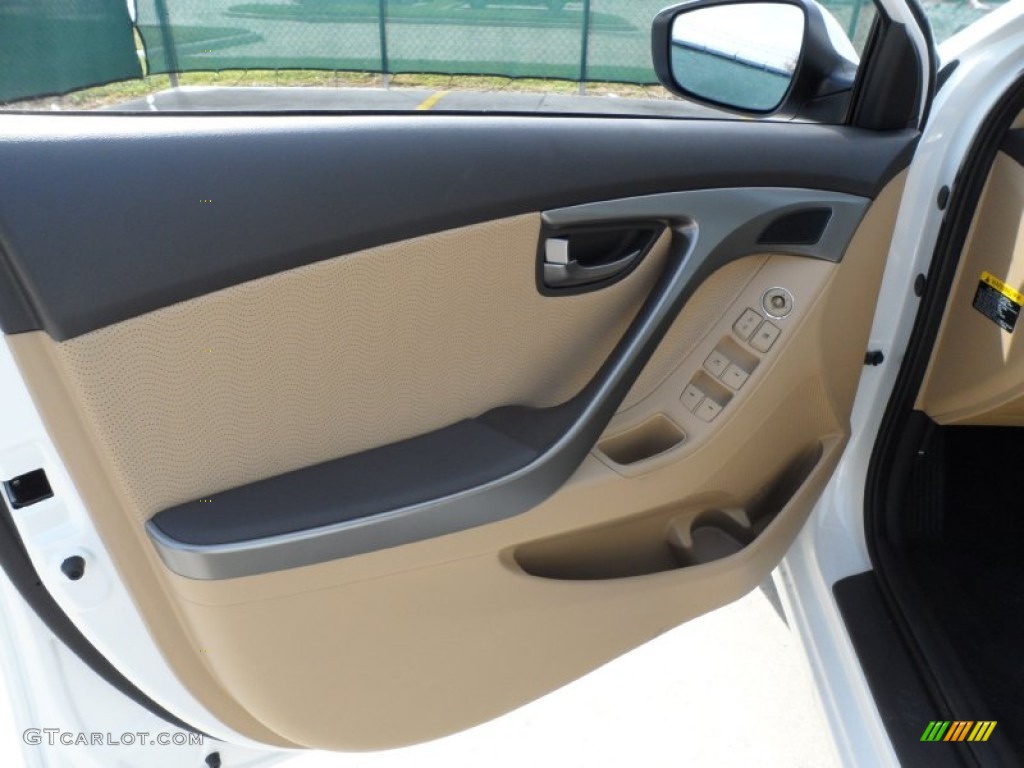 2012 Elantra Limited - Shimmering White / Beige photo #24