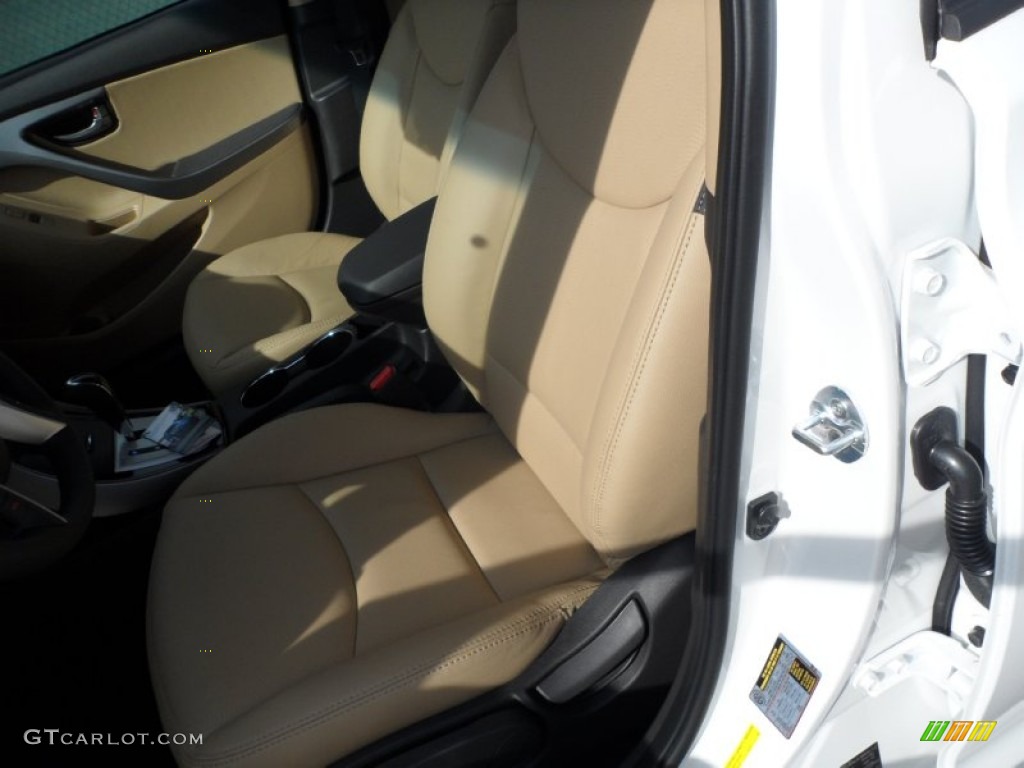 2012 Elantra Limited - Shimmering White / Beige photo #26