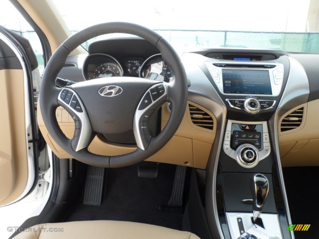 2012 Elantra Limited - Shimmering White / Beige photo #29