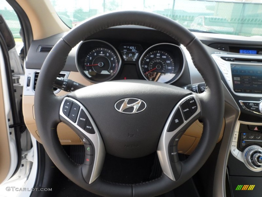 2012 Elantra Limited - Shimmering White / Beige photo #33
