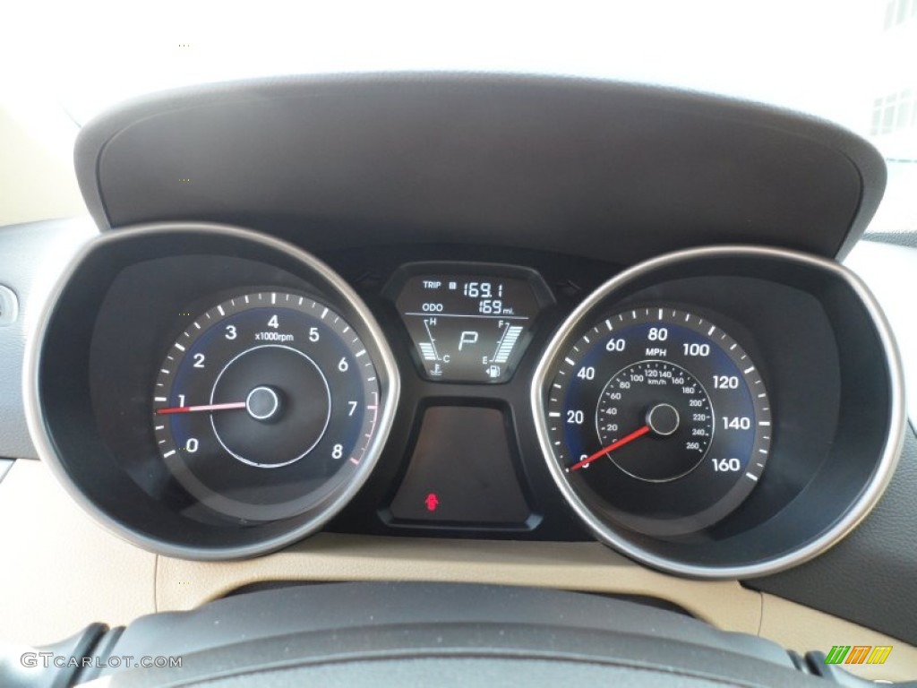2012 Elantra Limited - Shimmering White / Beige photo #34