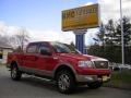 2005 Bright Red Ford F150 Lariat SuperCrew 4x4  photo #3