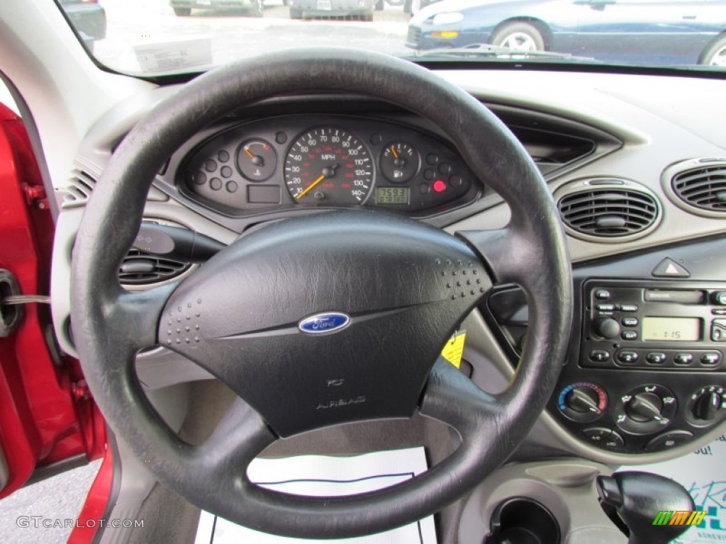 2000 Ford Focus LX Sedan Medium Graphite Steering Wheel Photo #57616954