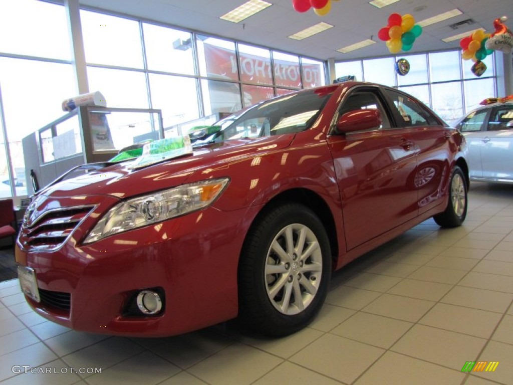 2011 Camry XLE V6 - Barcelona Red Metallic / Bisque photo #1