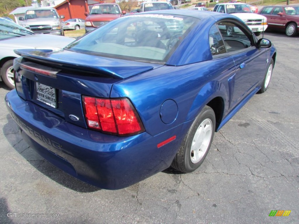 1999 Mustang V6 Coupe - Atlantic Blue Metallic / Light Graphite photo #5