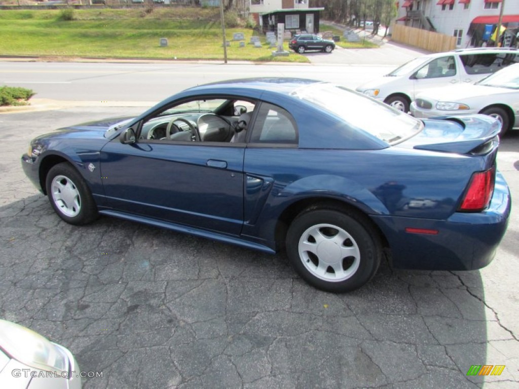 1999 Mustang V6 Coupe - Atlantic Blue Metallic / Light Graphite photo #8