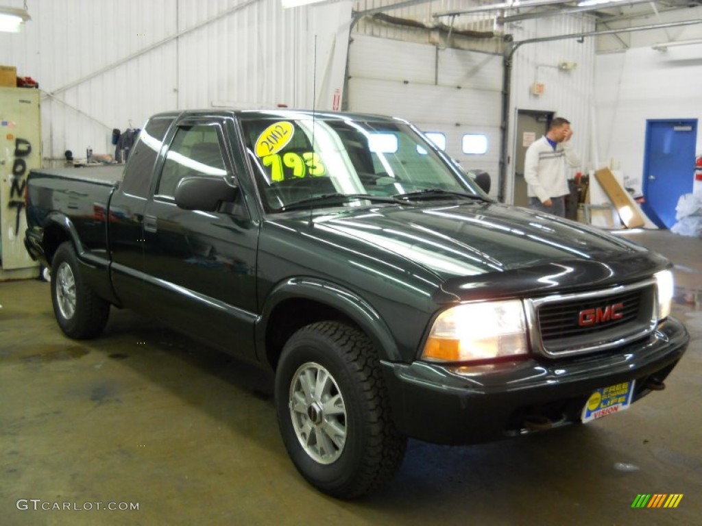 2002 Sonoma SLS Extended Cab 4x4 - Polo Green Metallic / Pewter photo #14