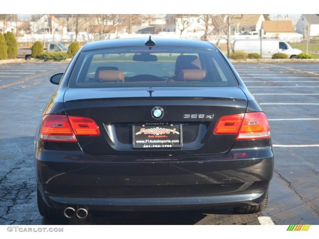2008 3 Series 328xi Coupe - Black Sapphire Metallic / Saddle Brown/Black photo #3