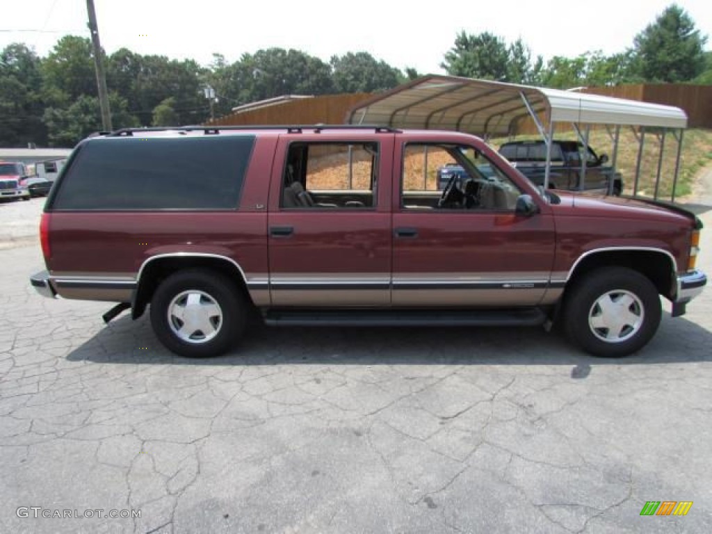 1998 Suburban K1500 LS 4x4 - Dark Carmine Red Metallic / Neutral photo #2
