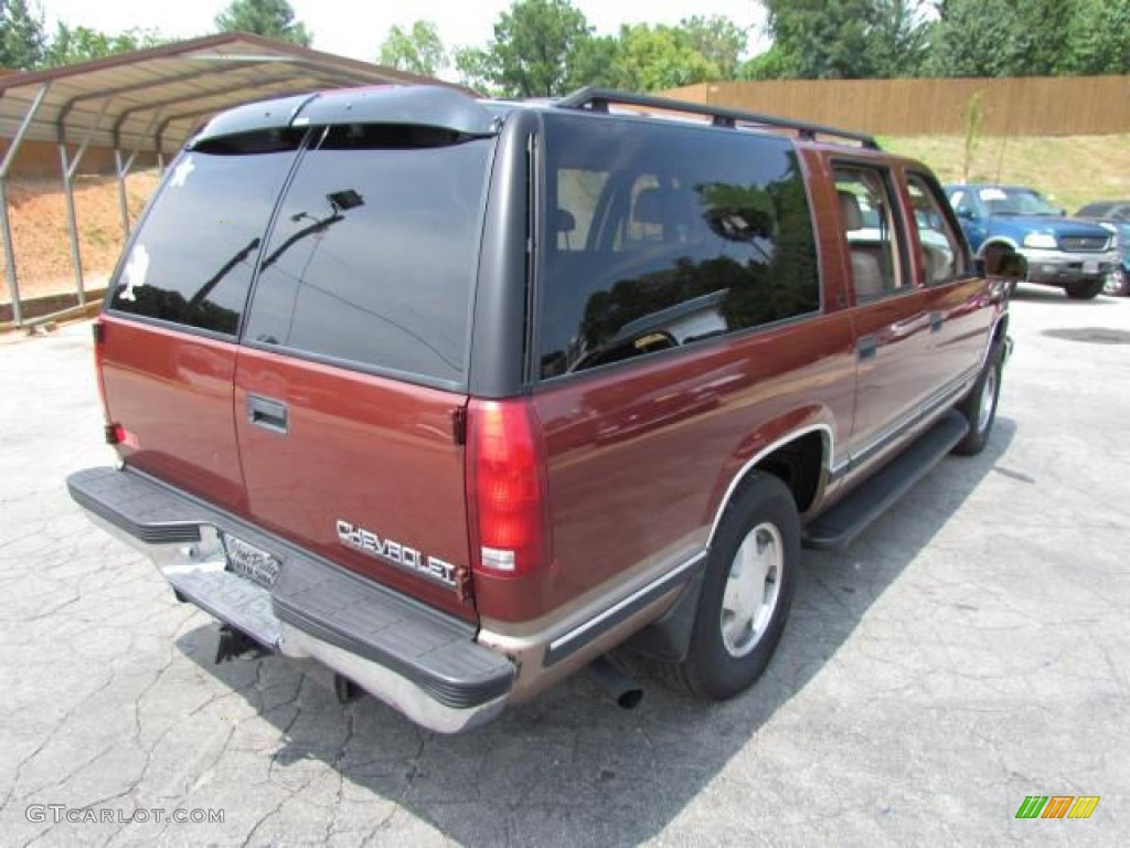 1998 Suburban K1500 LS 4x4 - Dark Carmine Red Metallic / Neutral photo #3
