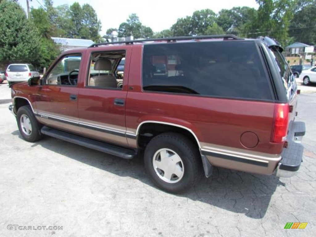 1998 Suburban K1500 LS 4x4 - Dark Carmine Red Metallic / Neutral photo #6