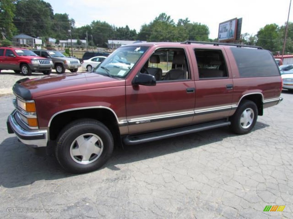 1998 Suburban K1500 LS 4x4 - Dark Carmine Red Metallic / Neutral photo #8
