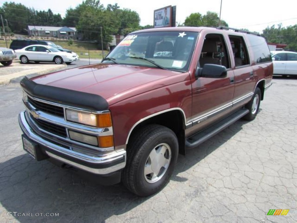 1998 Suburban K1500 LS 4x4 - Dark Carmine Red Metallic / Neutral photo #9