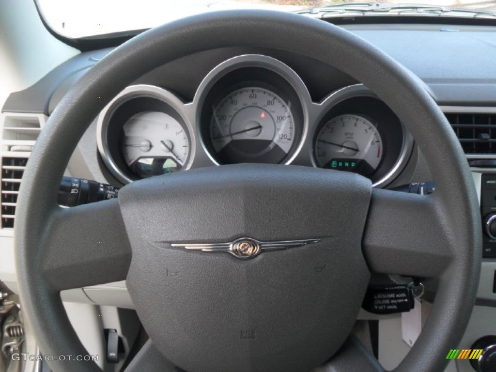 2008 Chrysler Sebring Touring Convertible Dark Khaki/Light Graystone Steering Wheel Photo #57625693