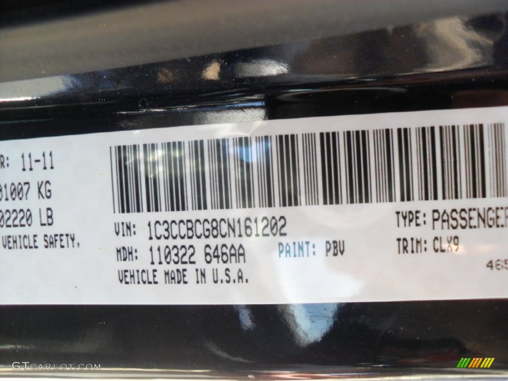 2012 200 Color Code PBV for Blackberry Pearl Coat Photo #57626095