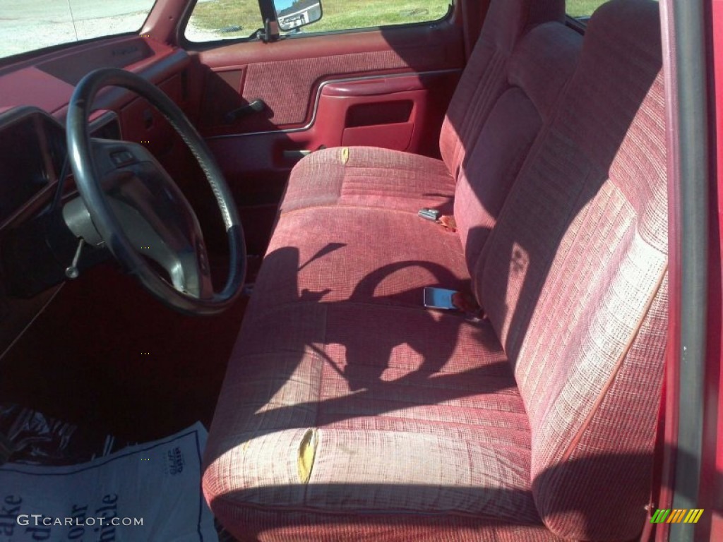 Scarlet Red Interior 1988 Ford F150 XLT Lariat Regular Cab Photo #57629050