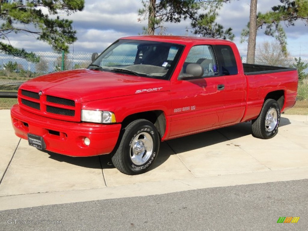 1999 Ram 1500 Sport Extended Cab - Flame Red / Mist Gray photo #11
