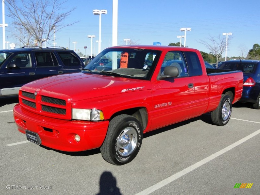 1999 Ram 1500 Sport Extended Cab - Flame Red / Mist Gray photo #35