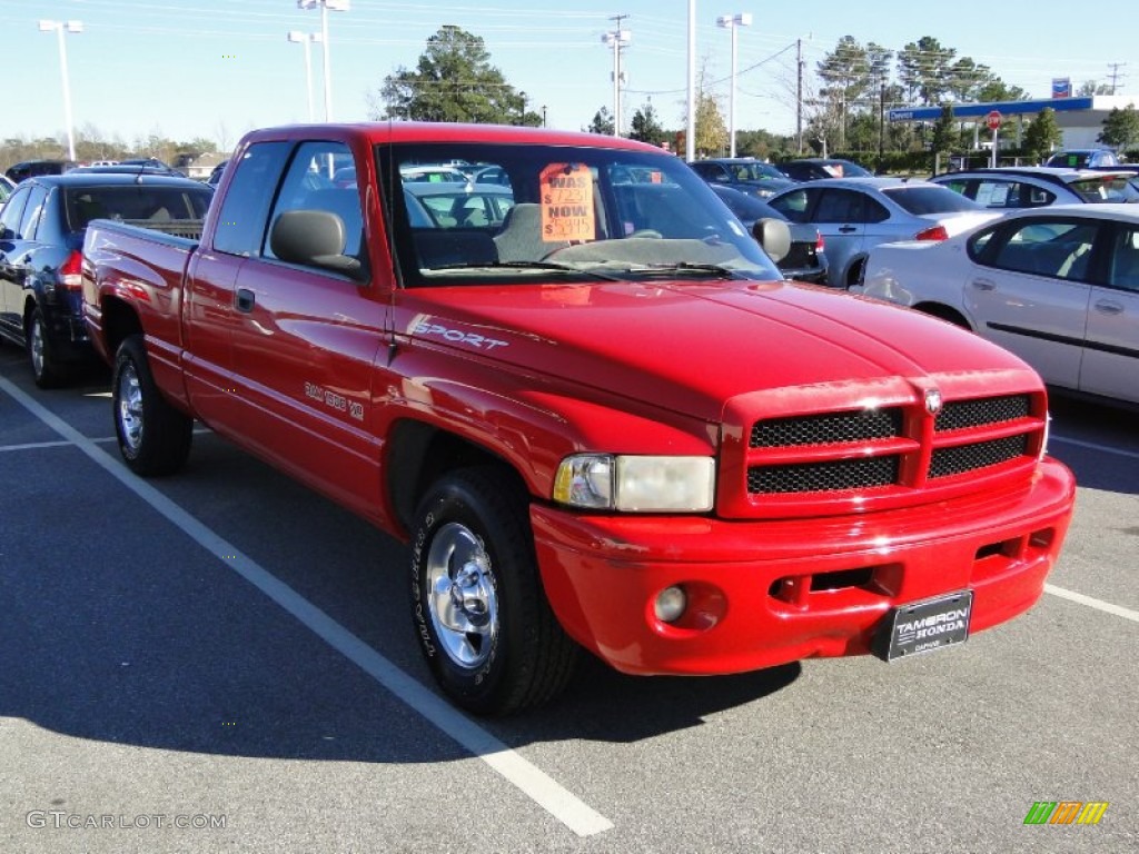 1999 Ram 1500 Sport Extended Cab - Flame Red / Mist Gray photo #36