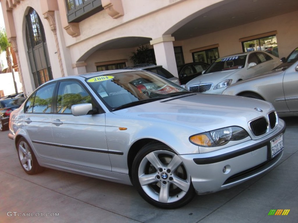 2004 3 Series 325i Sedan - Titanium Silver Metallic / Grey photo #1