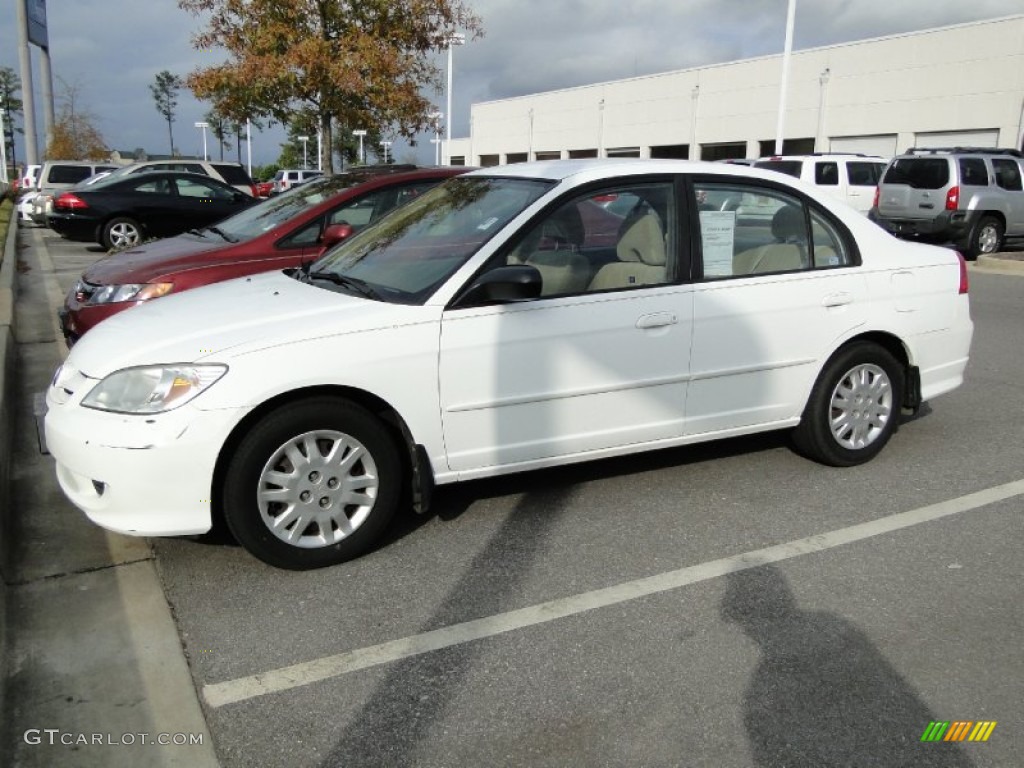 2004 Civic LX Sedan - Taffeta White / Ivory Beige photo #1