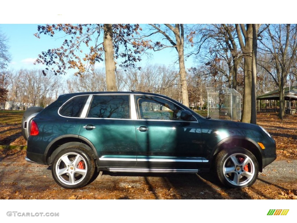 2004 Cayenne Turbo - Dark Teal Metallic / Havanna/Sand Beige photo #10