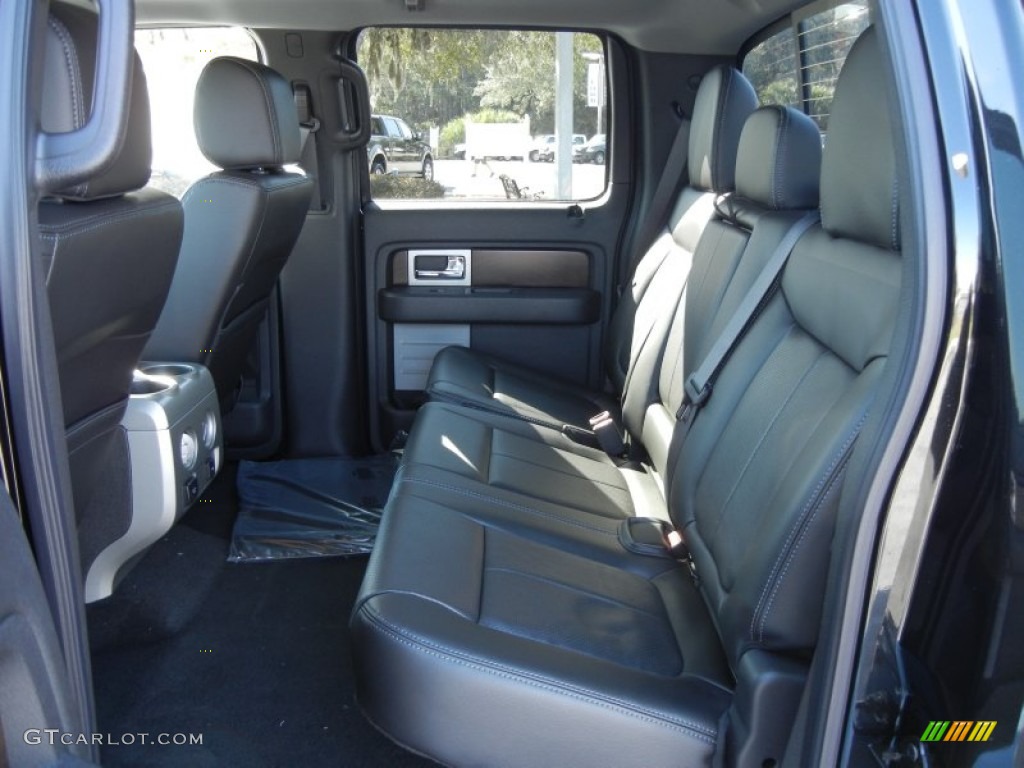 Black Interior 2012 Ford F150 Lariat SuperCrew 4x4 Photo #57637305