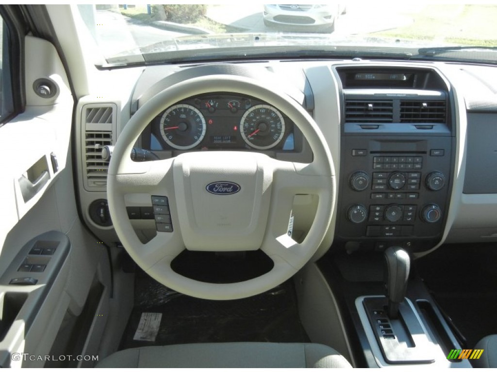 2012 Ford Escape XLS Stone Steering Wheel Photo #57637756
