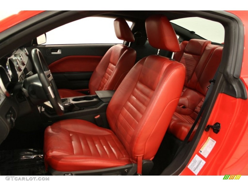 Red Leather Interior 2005 Ford Mustang GT Premium Coupe Photo #57637957