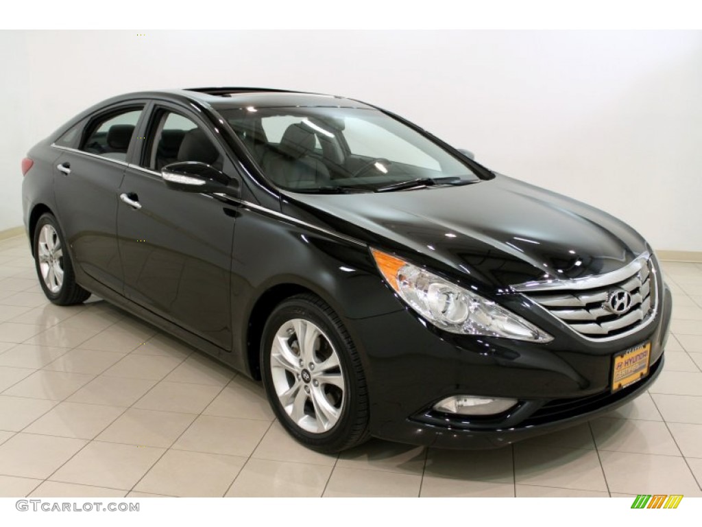 2011 Sonata Limited - Midnight Black / Gray photo #1