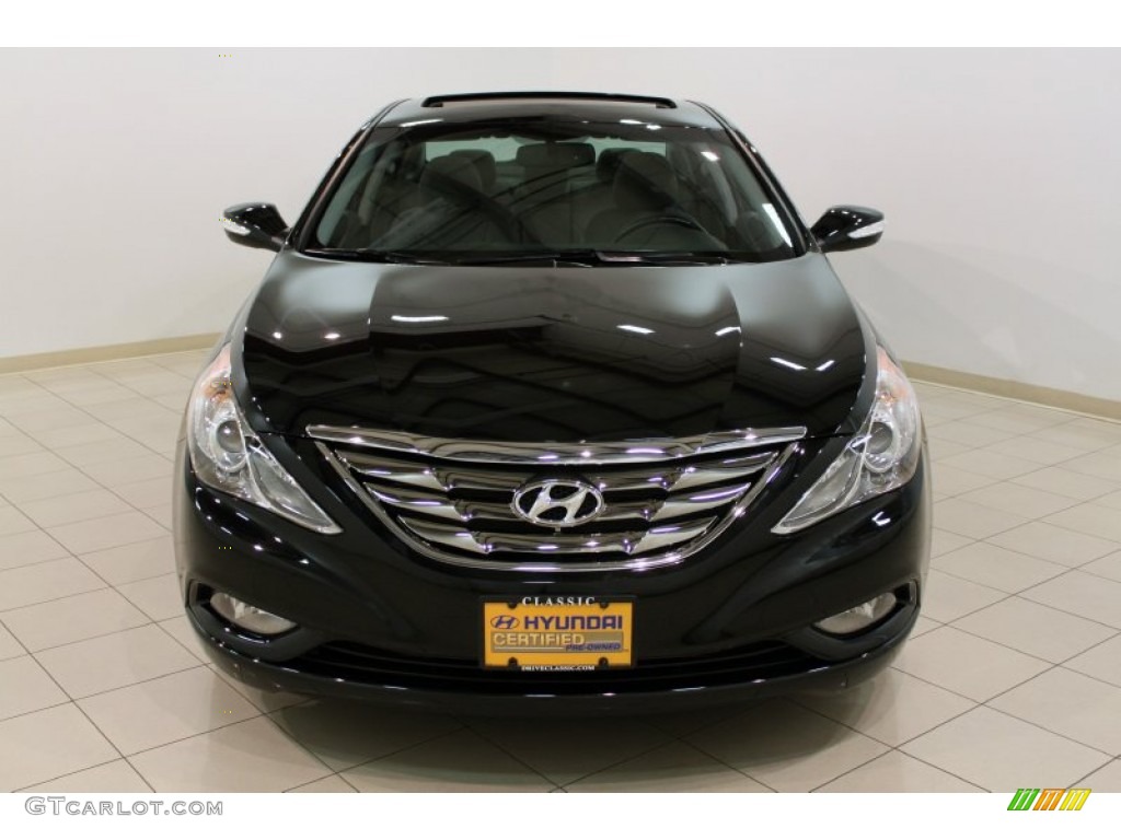 2011 Sonata Limited - Midnight Black / Gray photo #2
