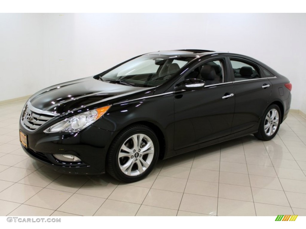 2011 Sonata Limited - Midnight Black / Gray photo #3