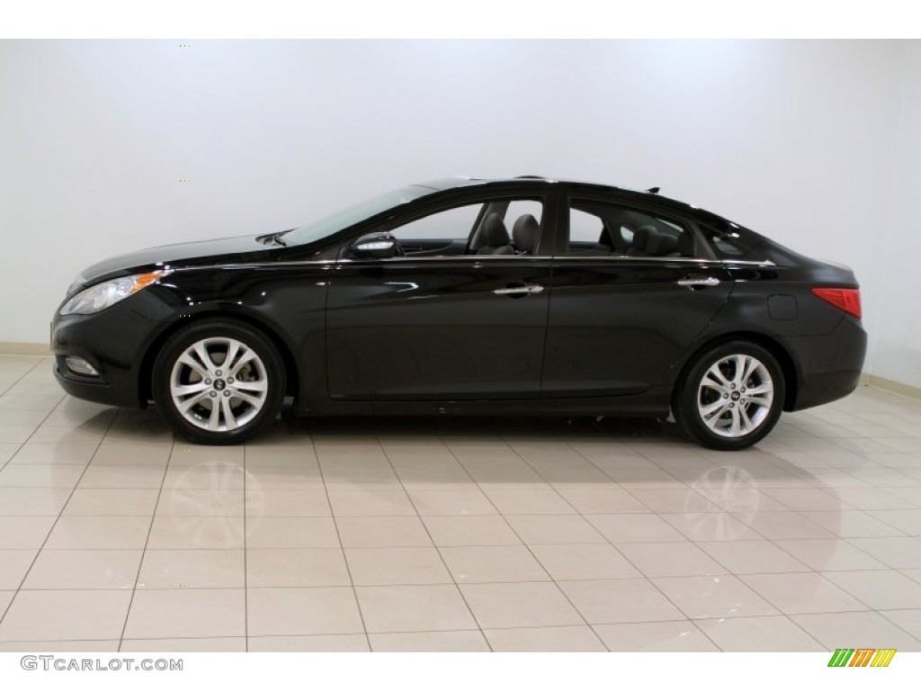 2011 Sonata Limited - Midnight Black / Gray photo #4